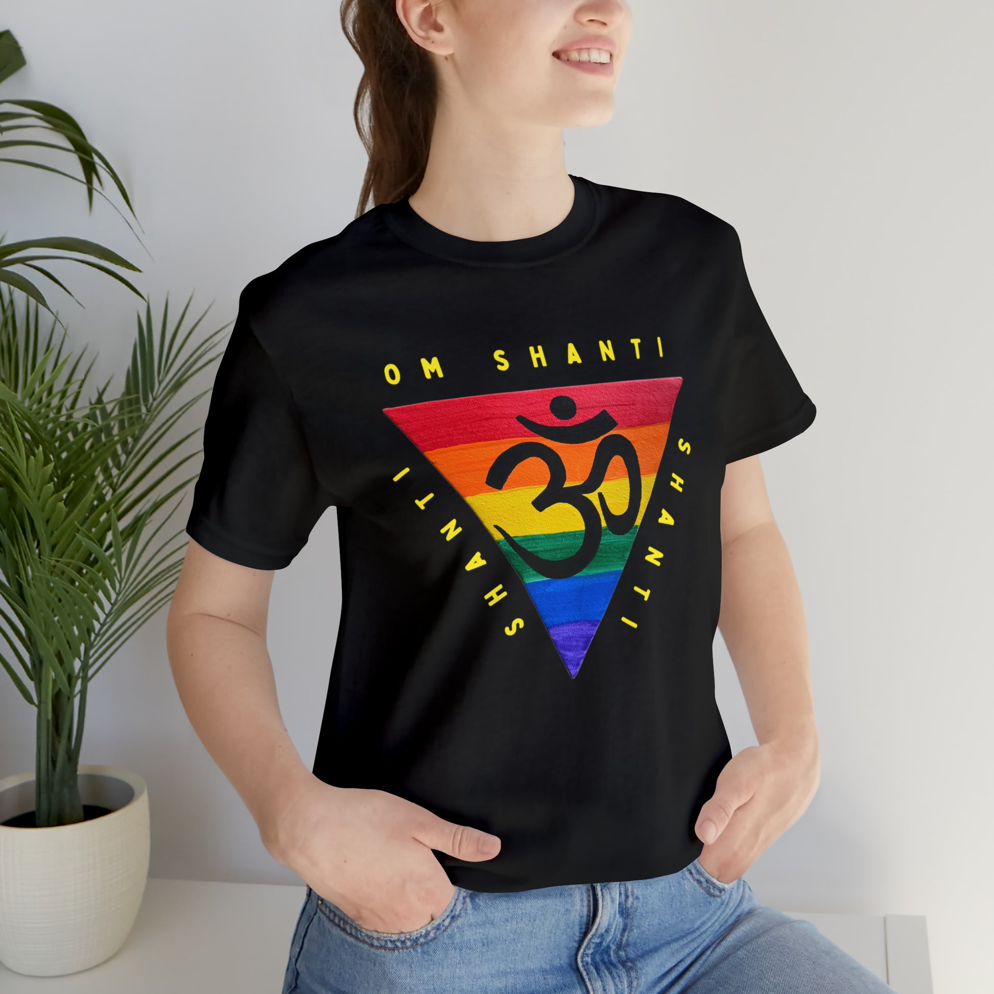 Rainbow Triangle OM T-Shirt - Arjuna Rigby Art and Lifestyle Store