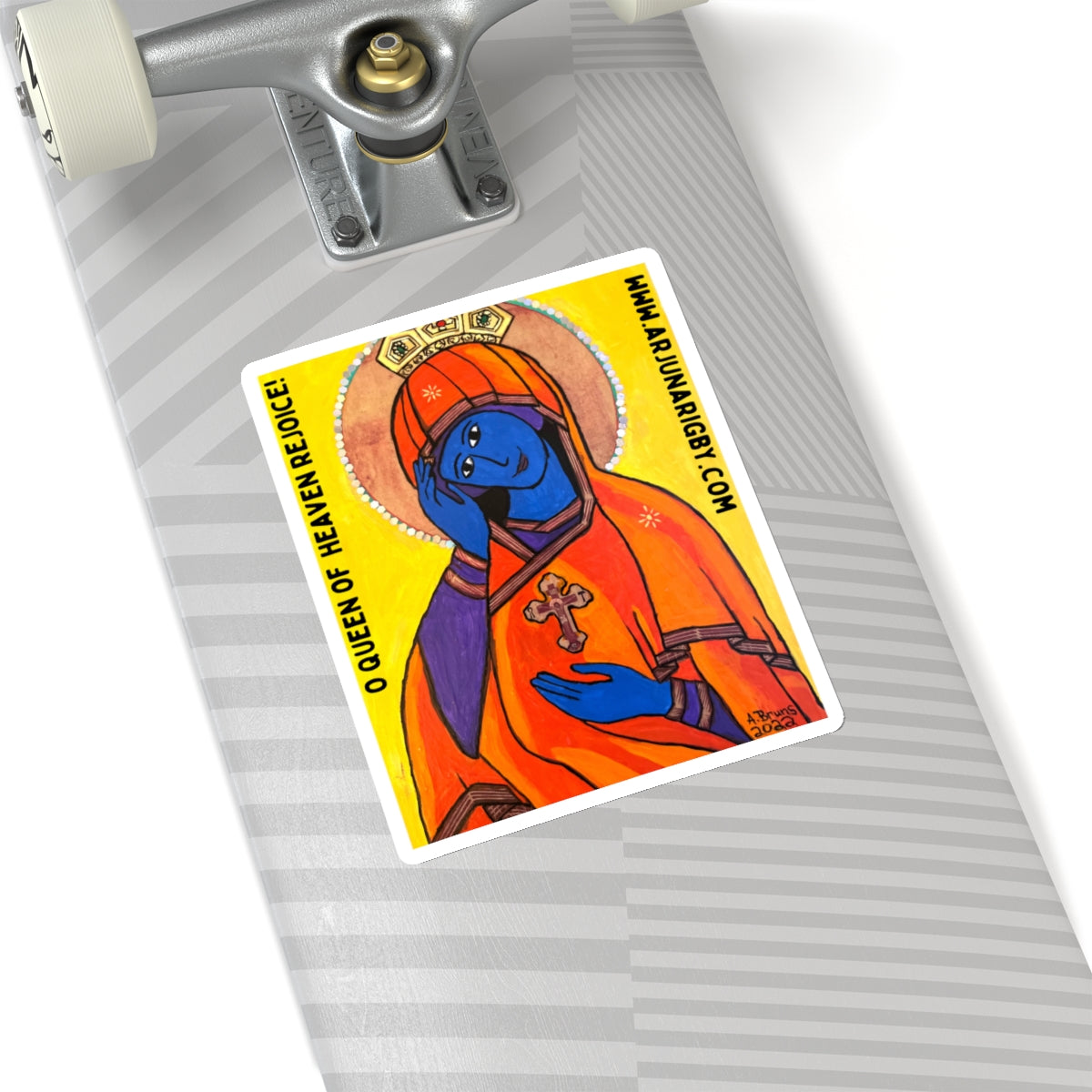 O Queen of Heaven Rejoice! Sticker - Arjuna Rigby Art and Lifestyle Store