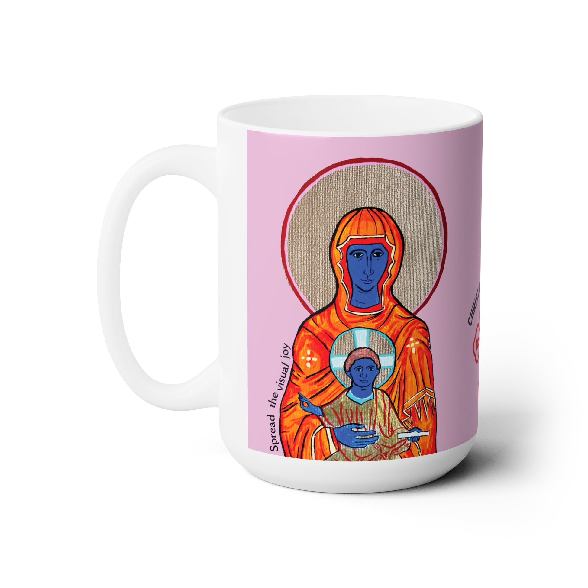 Christ and Theotokos Jumbo Size Mug - Arjuna Rigby Art and Lifestyle Store