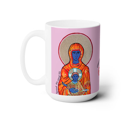 Christ and Theotokos Jumbo Size Mug - Arjuna Rigby Art and Lifestyle Store