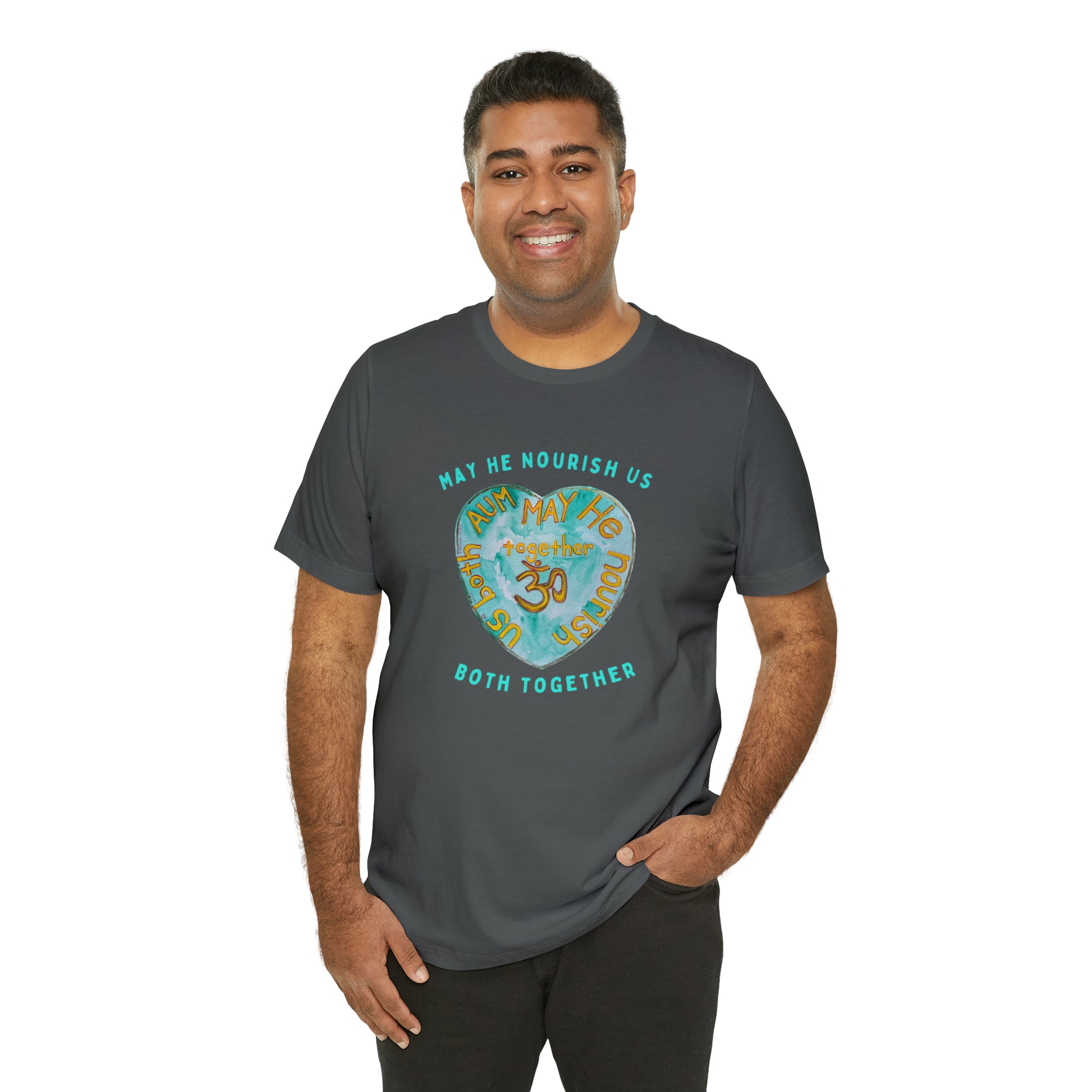 AUM May He Nourish Us Both Together T-Shirt - Arjuna Rigby Art and Lifestyle Store