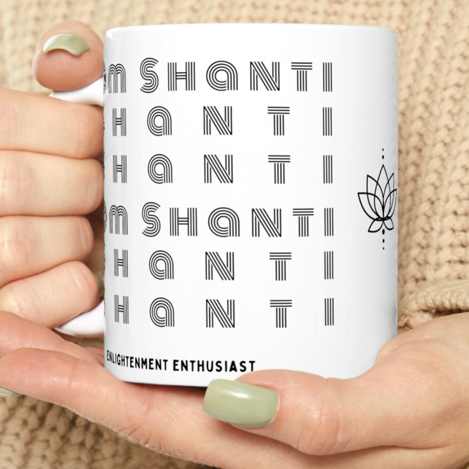 Om Shanti Shanti Shanti - Mug - Arjuna Rigby Art and Lifestyle Store