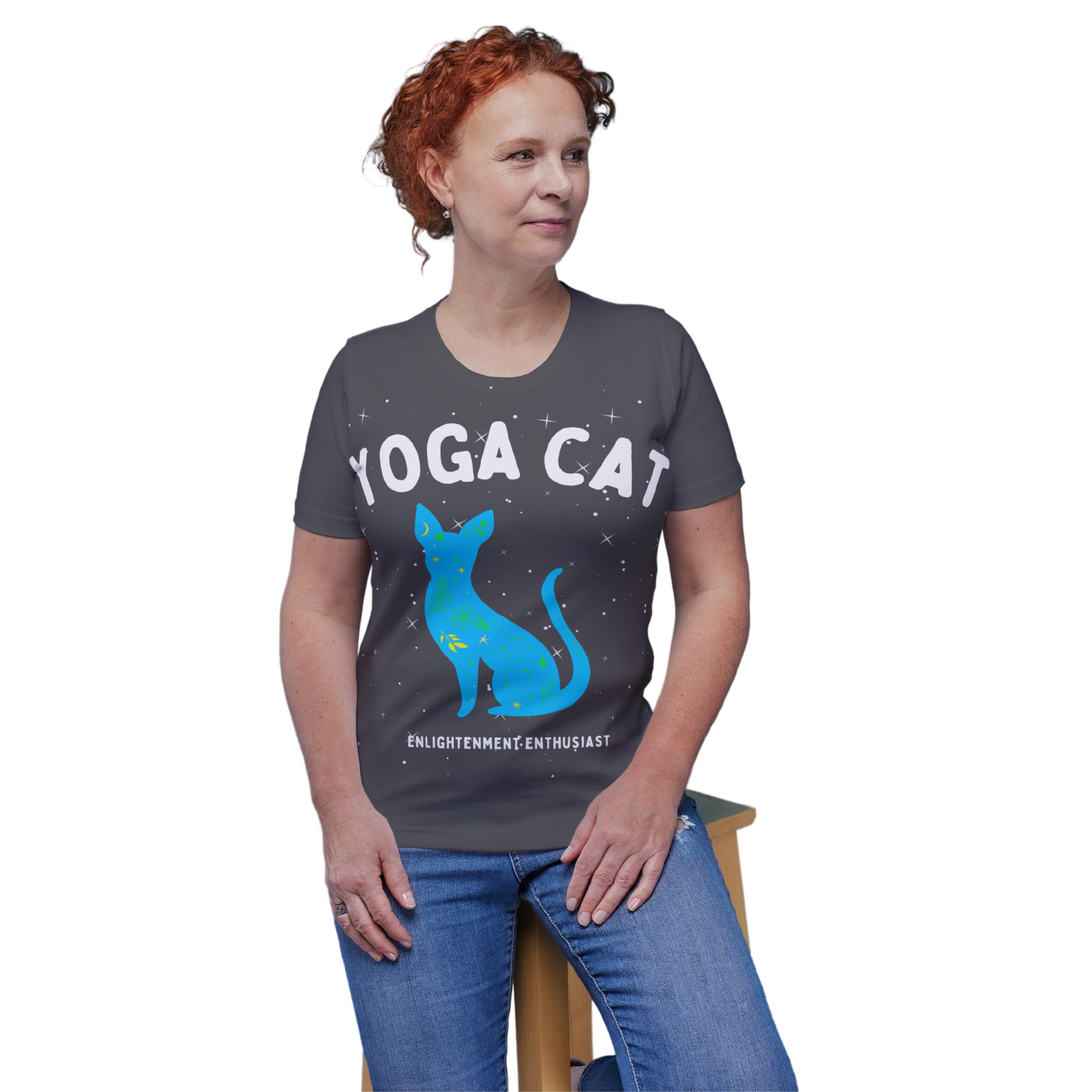 Yoga Cat T-Shirt - Arjuna Rigby Art and Lifestyle Store