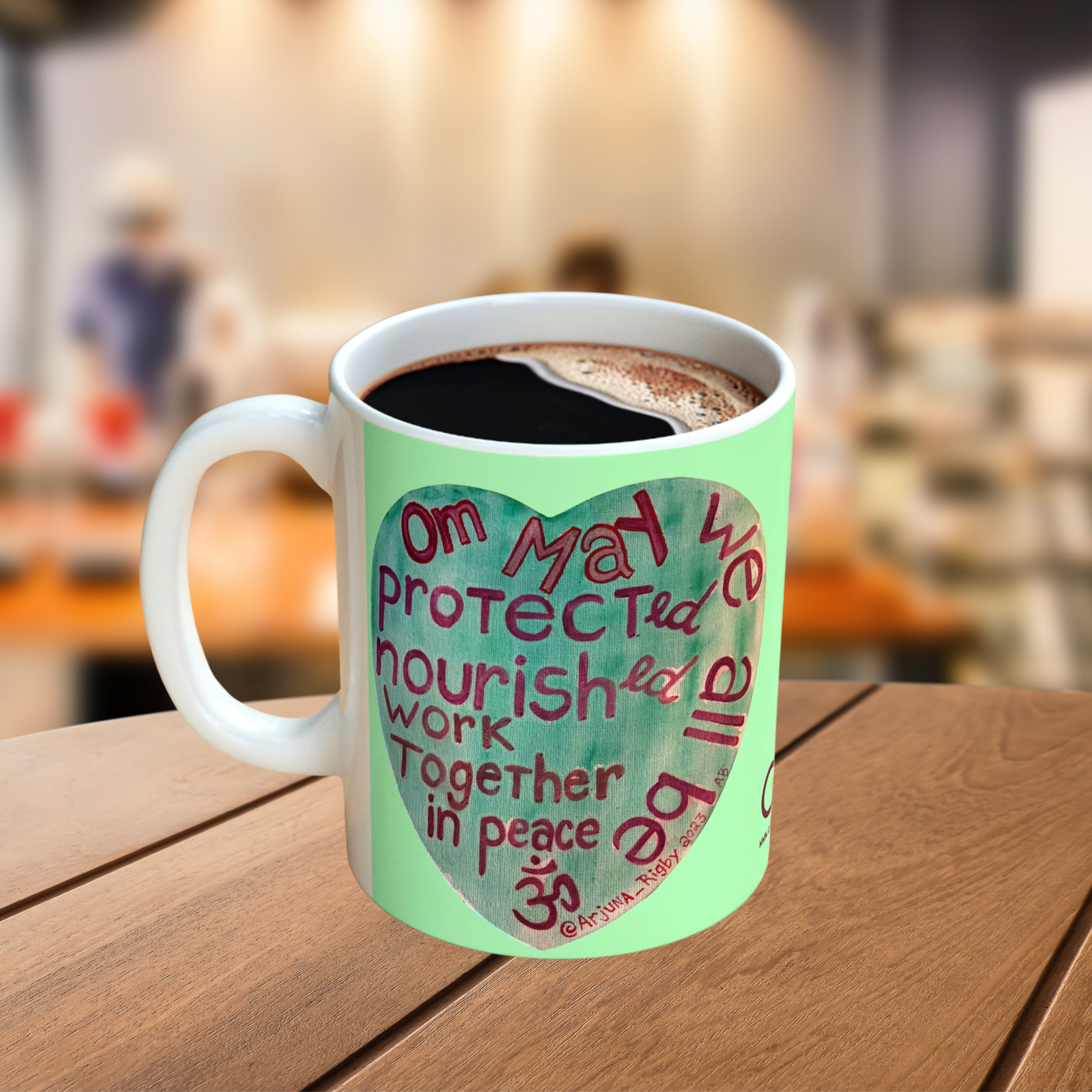 Om May We All Be Protected - Mug - Arjuna Rigby Art and Lifestyle Store