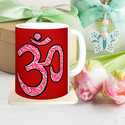 Pink & Silver OM - Mug - Arjuna Rigby Art and Lifestyle Store