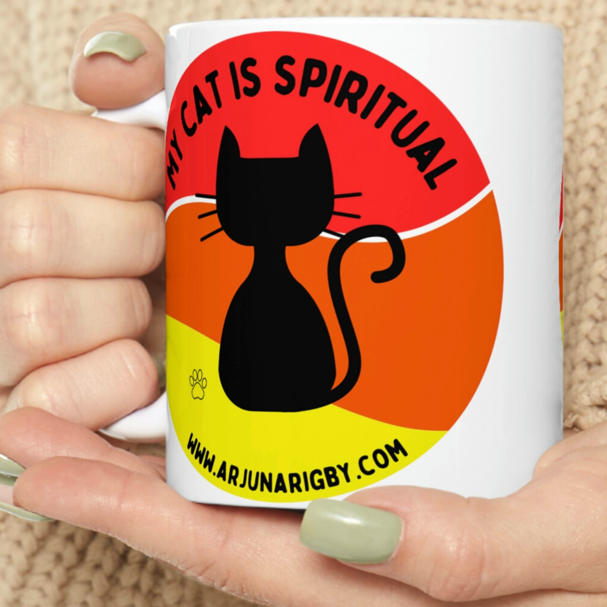 My Cat is Spiritual - Mug - Arjuna Rigby Art and Lifestyle Store