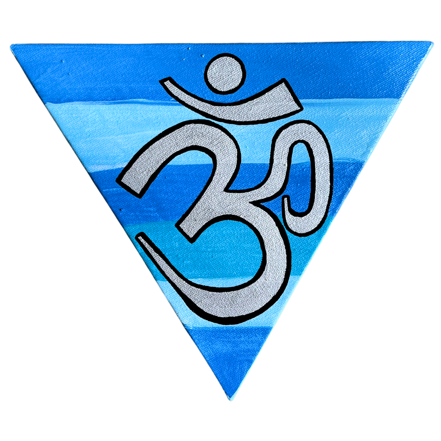 Blue Rainbow Triangle with Silver OM - Arjuna Rigby Art and Lifestyle Store