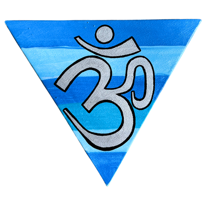 Blue Rainbow Triangle with Silver OM - Arjuna Rigby Art and Lifestyle Store