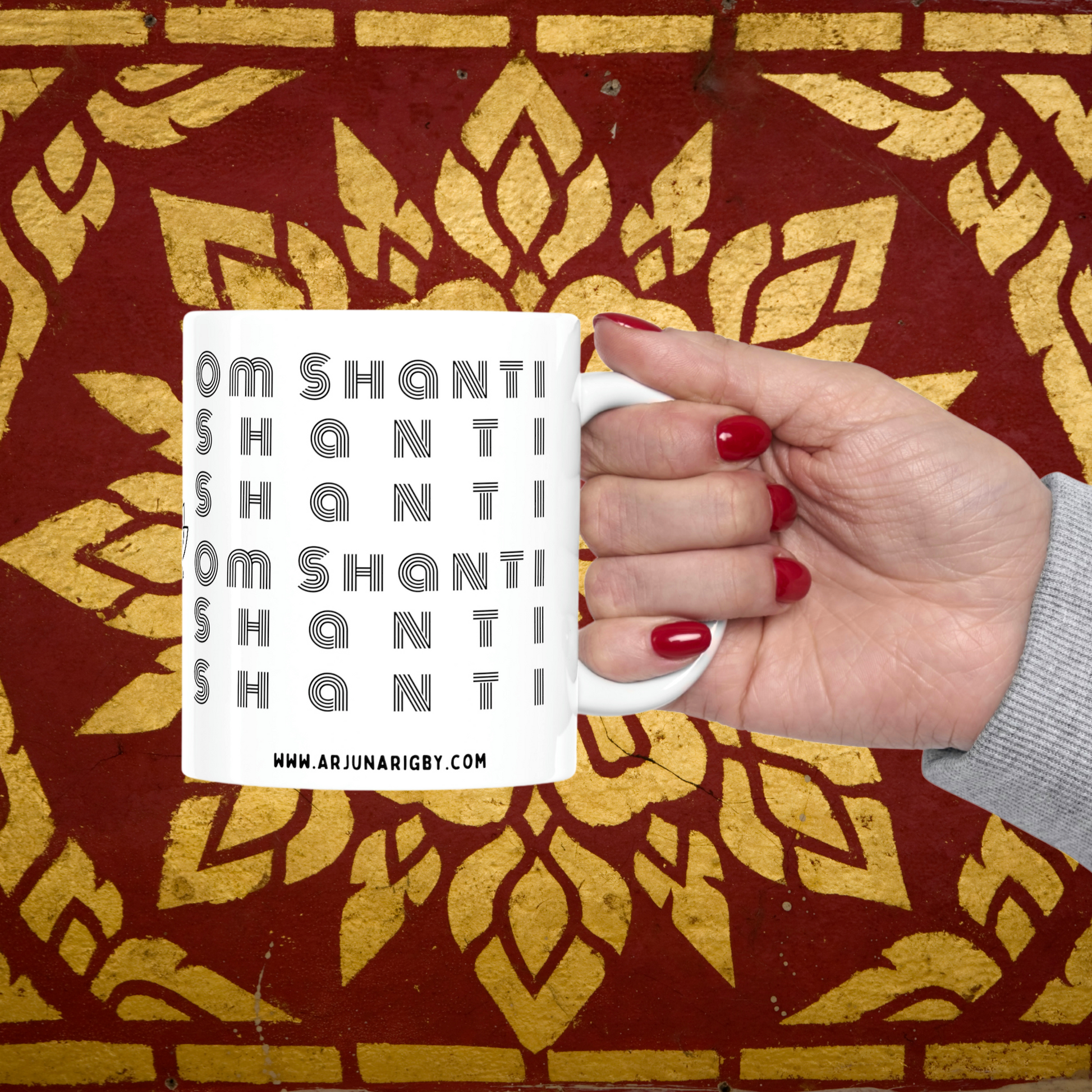 Om Shanti Shanti Shanti - Mug - Arjuna Rigby Art and Lifestyle Store