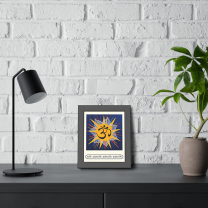 Sunburst OM on Navy Blue Framed Fine Art Print