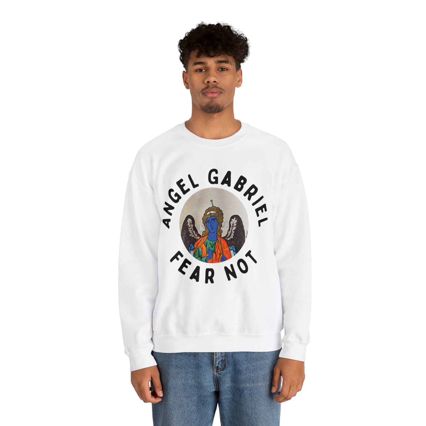 Angel Gabriel Crewneck Sweatshirt - Arjuna Rigby Art and Lifestyle Store