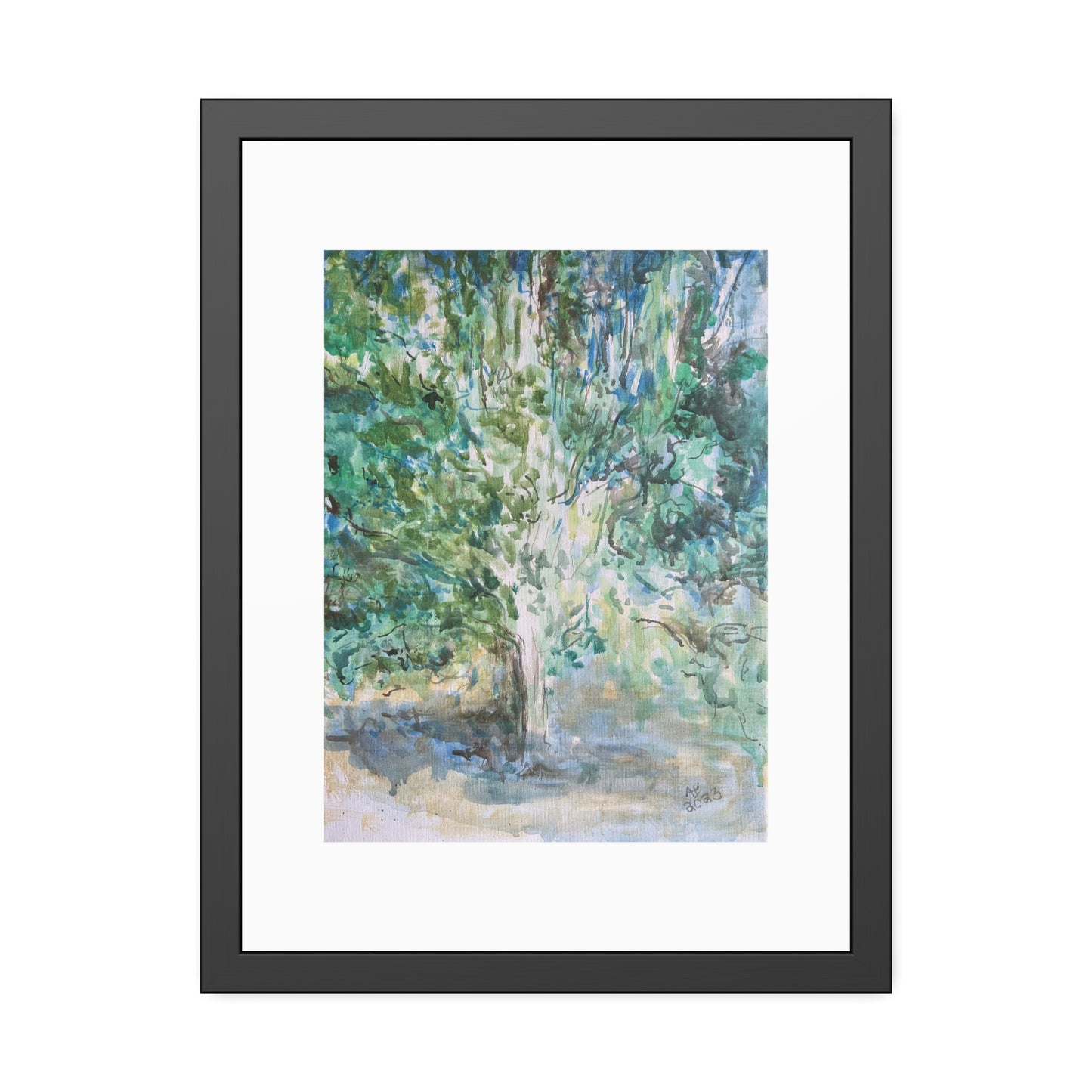 Pear Tree in Autumn Mist Framed Fine Art Print