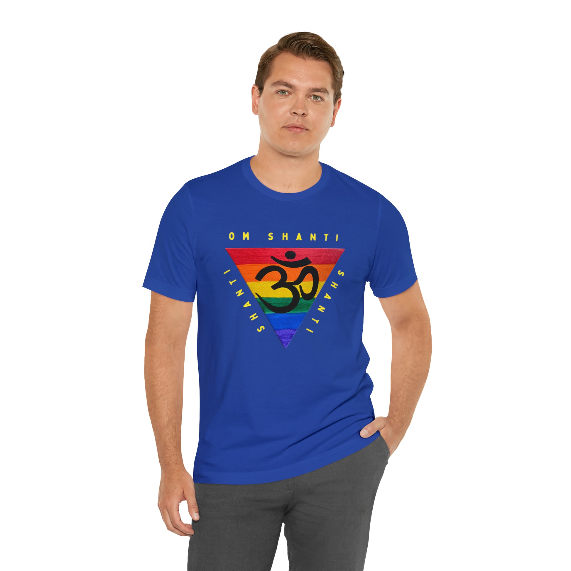 Rainbow Triangle OM T-Shirt - Arjuna Rigby Art and Lifestyle Store