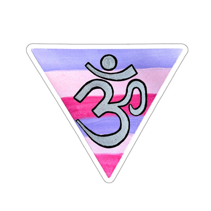 Silver OM on Berry Rainbow Sticker - Arjuna Rigby Art and Lifestyle Store