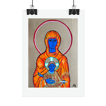 Christ and Theotokos Fine Art Poster