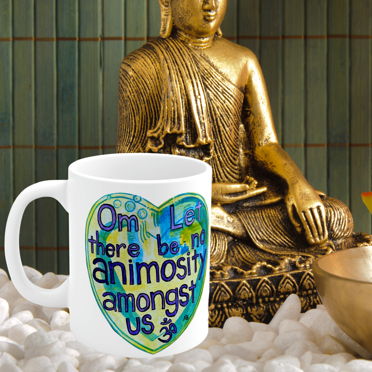 Om Let There Be No Animosity Amongst Us - Mug - Arjuna Rigby Art and Lifestyle Store