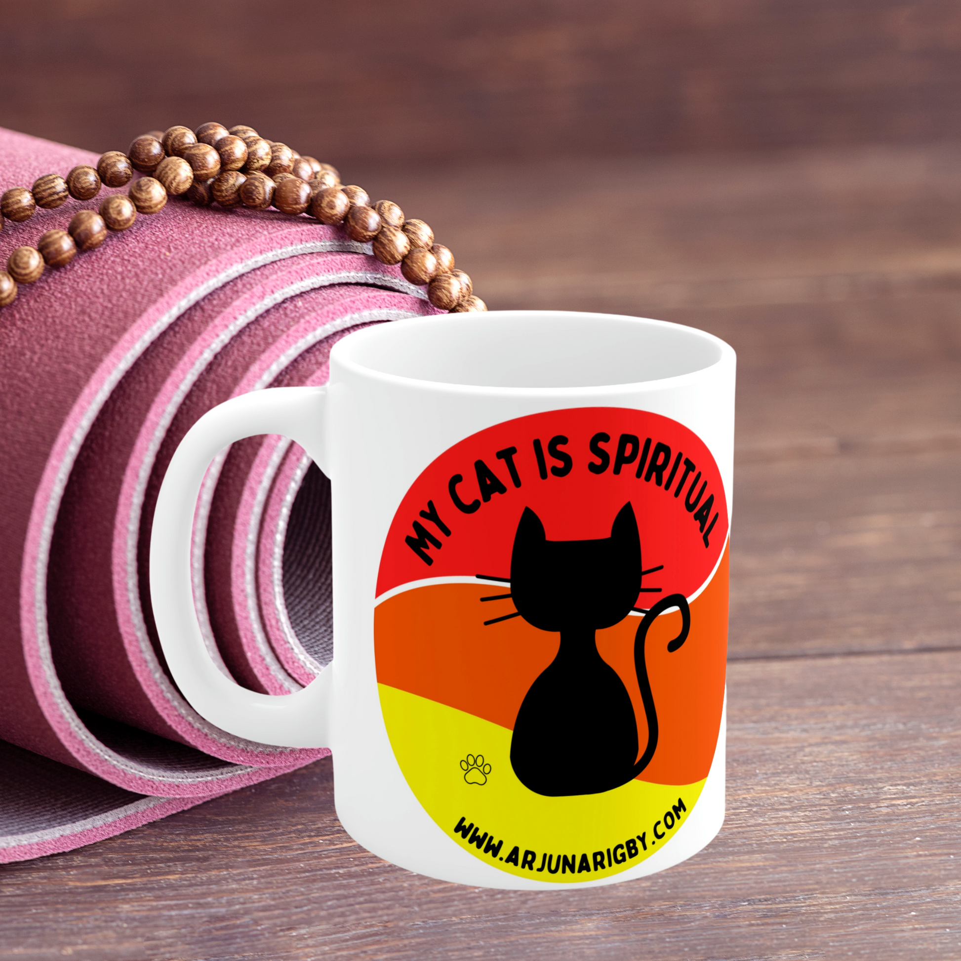 My Cat is Spiritual - Mug - Arjuna Rigby Art and Lifestyle Store