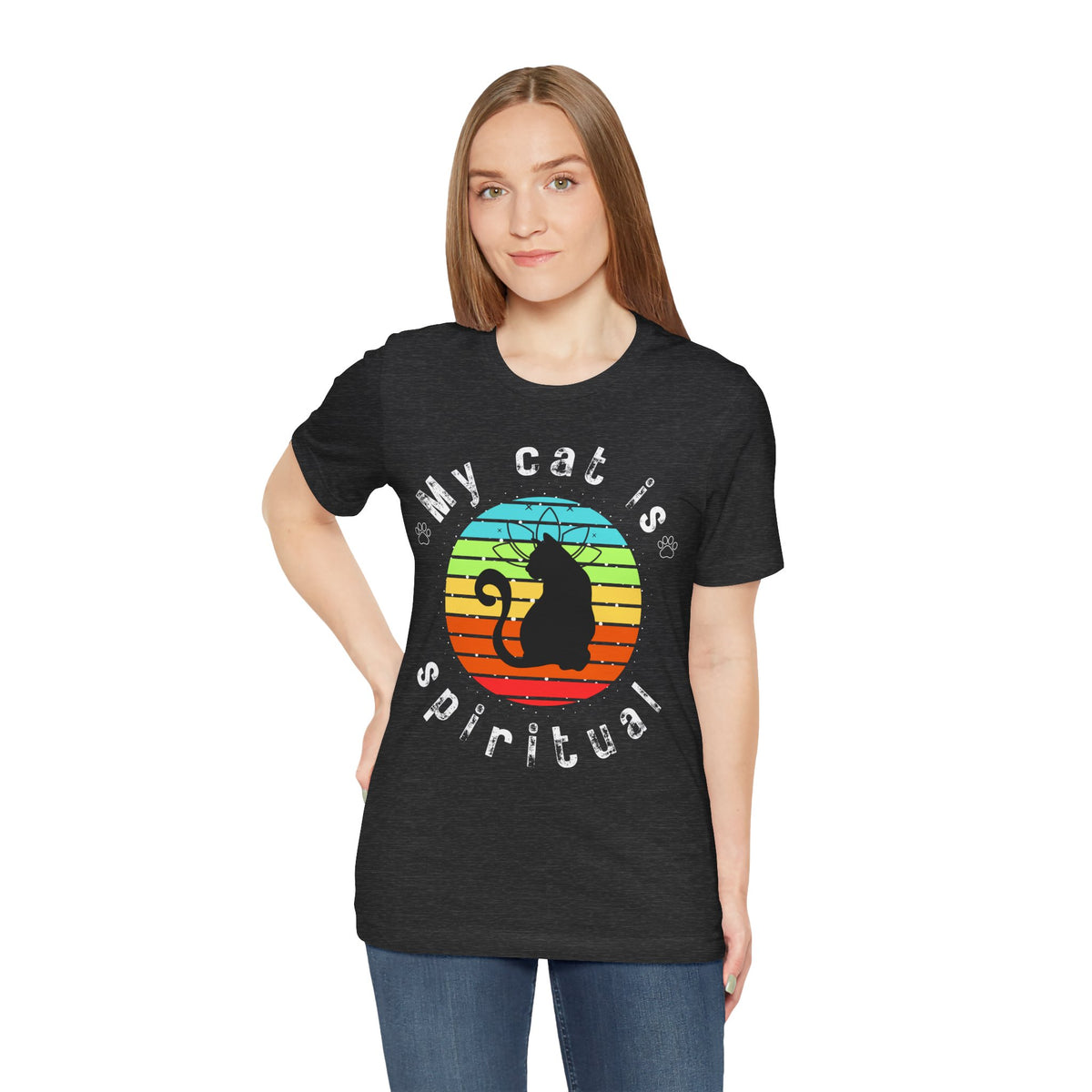 My Cat is Spiritual T-Shirt - Arjuna Rigby Art and Lifestyle Store