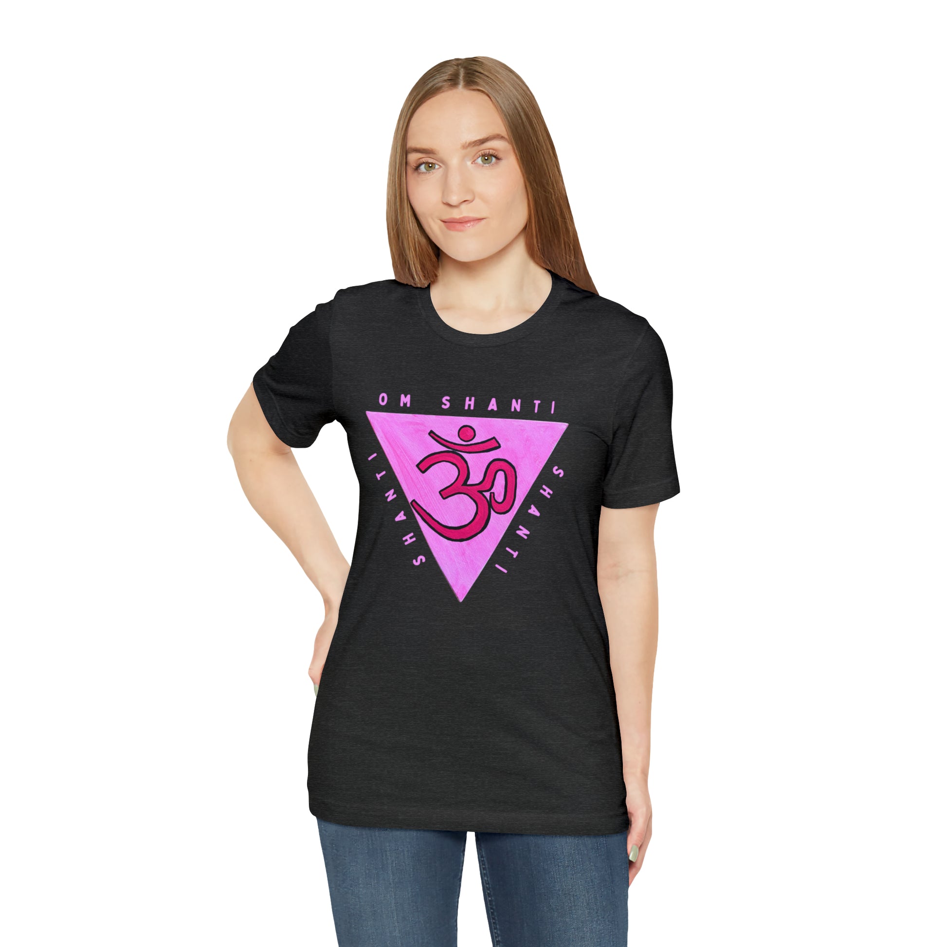 Pink Triangle OM T-Shirt - Arjuna Rigby Art and Lifestyle Store