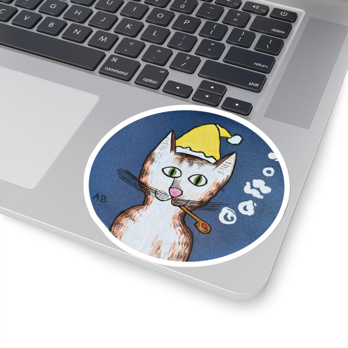 Gentleman's Cat with Yellow Winter Hat Sticker