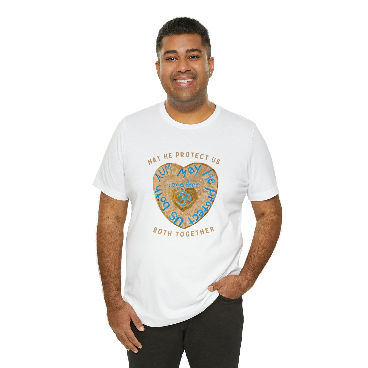 AUM May He Protect Us Both Together T-Shirt - Arjuna Rigby Art and Lifestyle Store