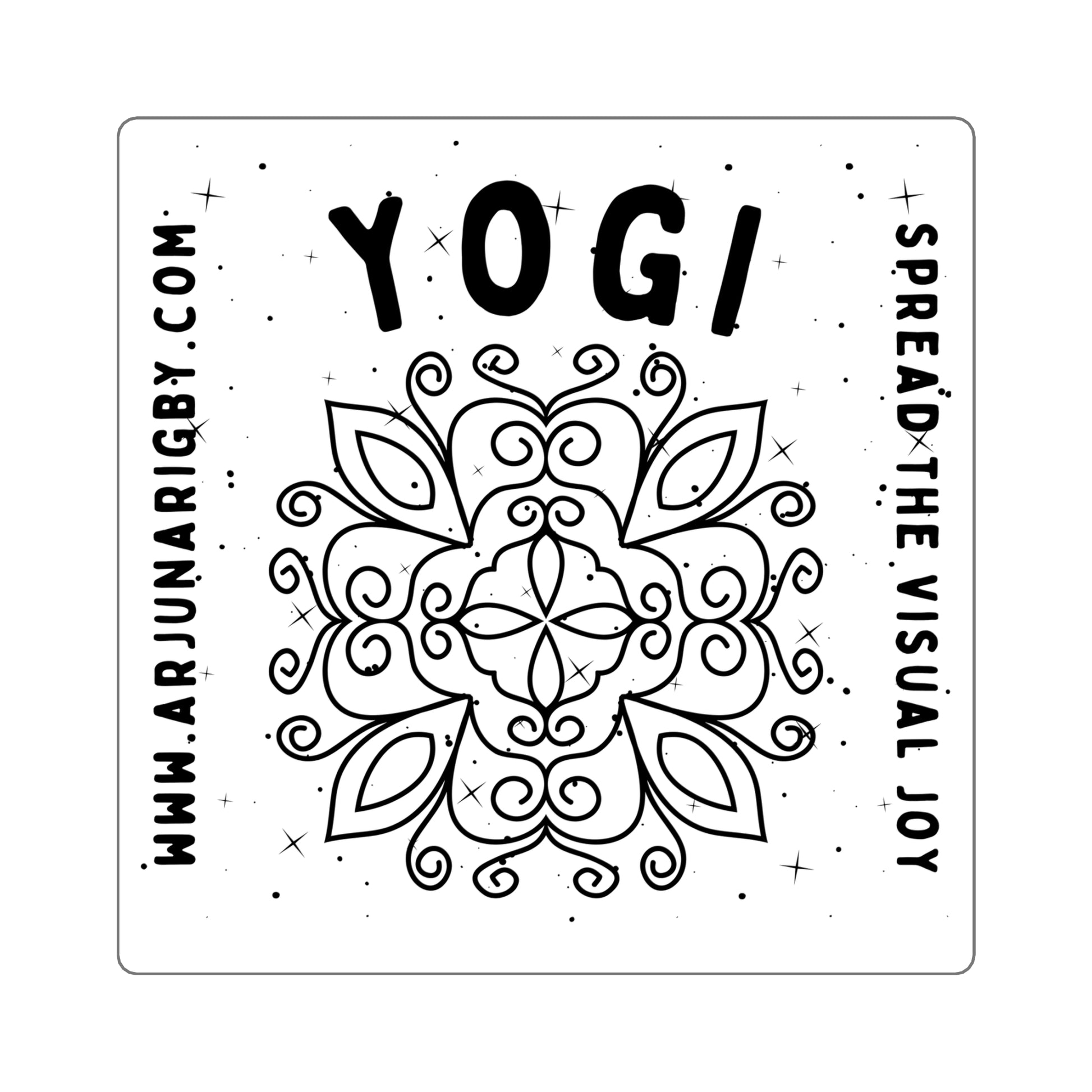 Yogi Sticker (White) - Arjuna Rigby Art and Lifestyle Store