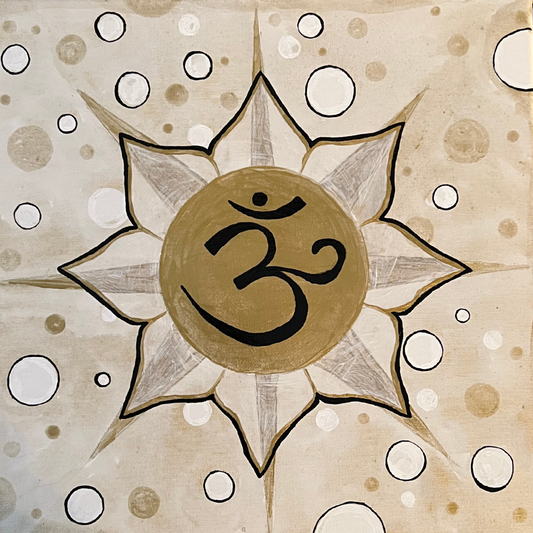 Gold & Black Sunburst OM 12 x 12 inch painting
