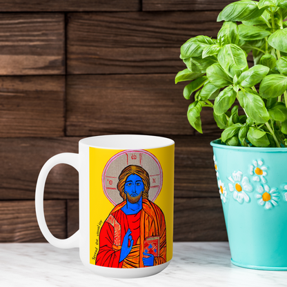 Christ the Quantum Lifegiver Jumbo Size Mug - Arjuna Rigby Art and Lifestyle Store