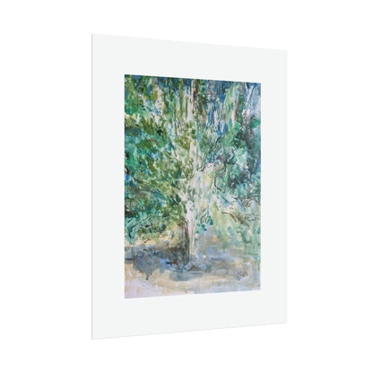 Pear Tree in Autumn Mist Rolled Fine Art Print