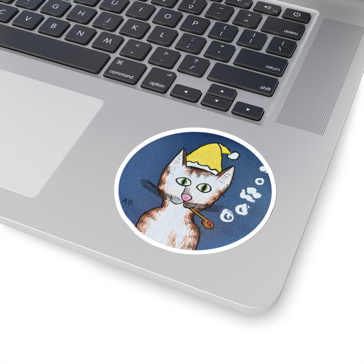 Gentleman's Cat with Yellow Winter Hat Sticker