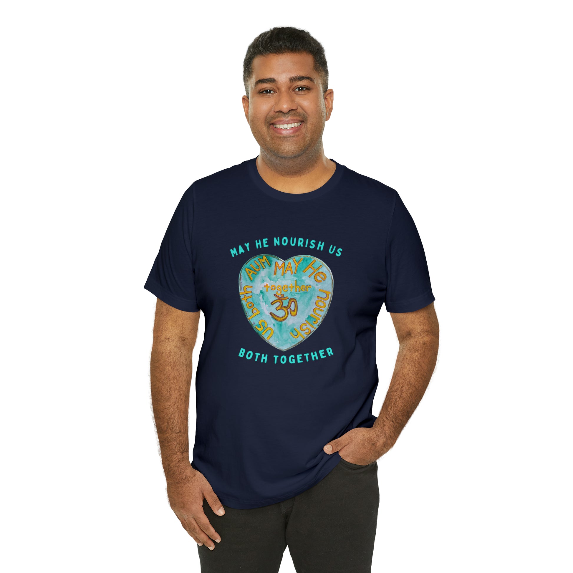 AUM May He Nourish Us Both Together T-Shirt - Arjuna Rigby Art and Lifestyle Store