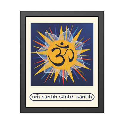 Sunburst OM on Navy Blue Framed Fine Art Print