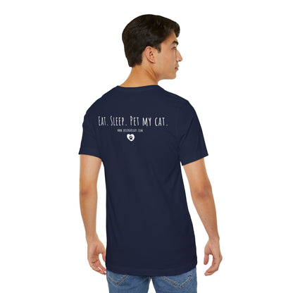 Eat. Sleep. Pet My Cat. T-Shirt - Arjuna Rigby Art and Lifestyle Store