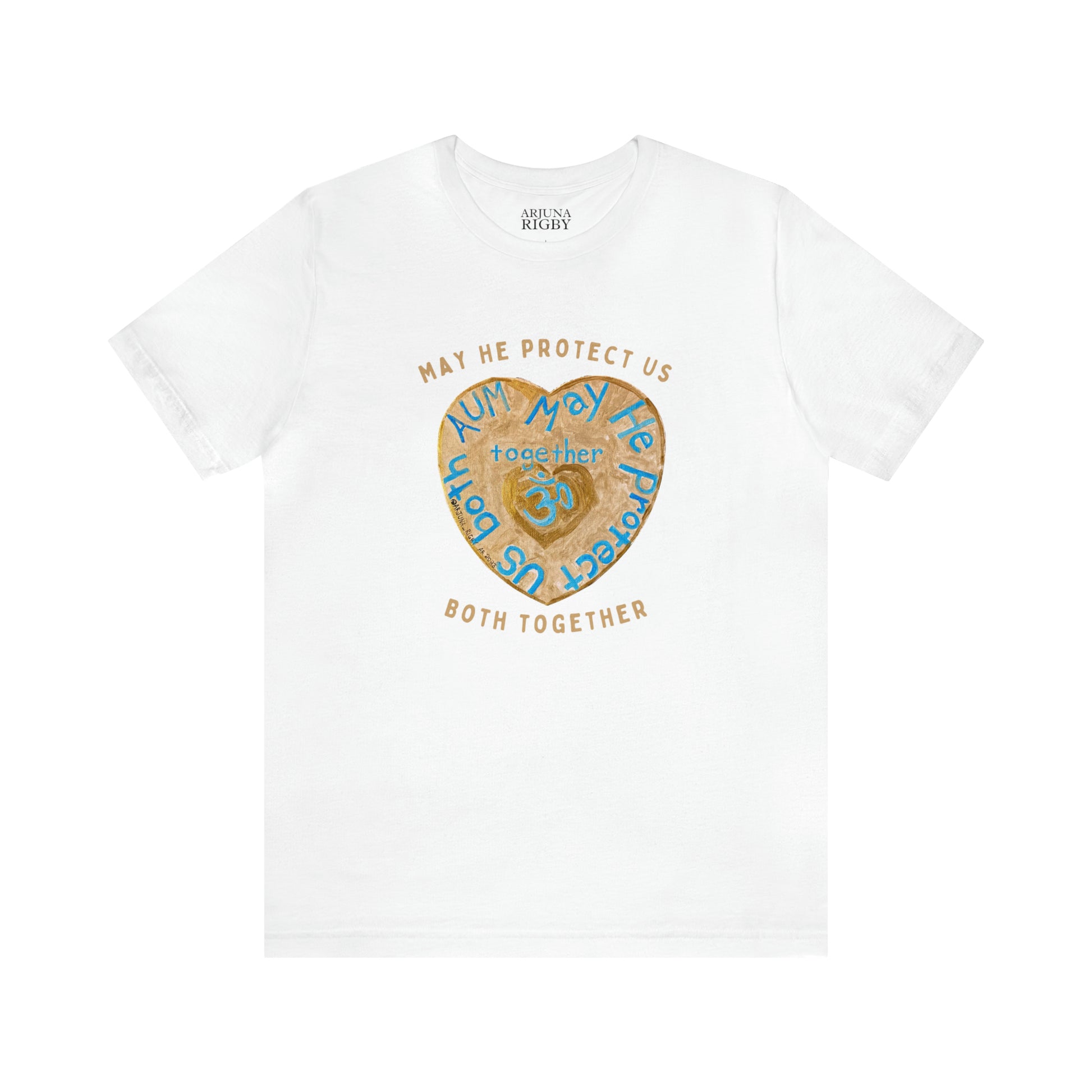 AUM May He Protect Us Both Together T-Shirt - Arjuna Rigby Art and Lifestyle Store