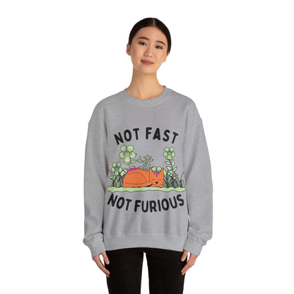Not Fast Not Furious Crewneck Sweatshirt - Arjuna Rigby Art and Lifestyle Store
