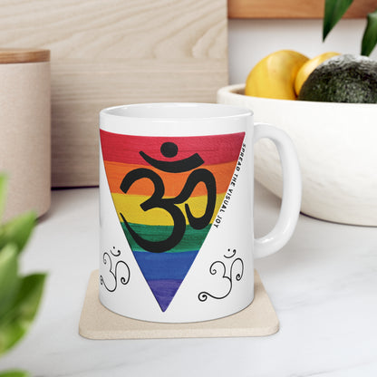 Rainbow Triangle OM Mug - Arjuna Rigby Art and Lifestyle Store