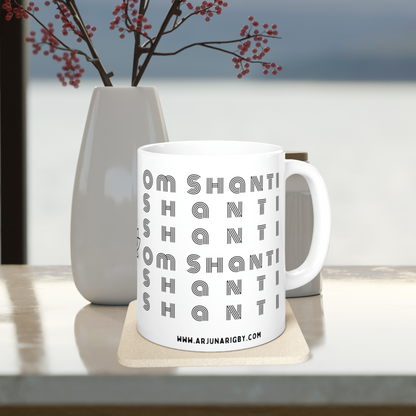 Om Shanti Shanti Shanti - Mug - Arjuna Rigby Art and Lifestyle Store