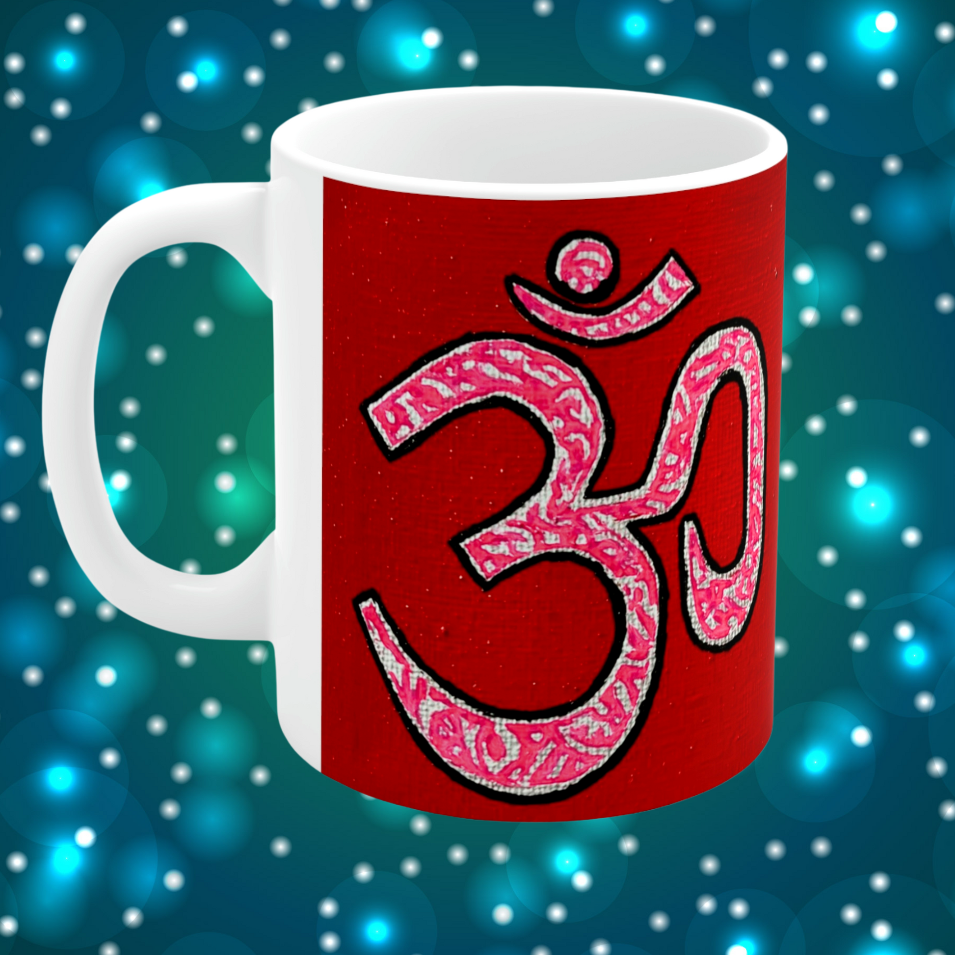 Pink & Silver OM - Mug - Arjuna Rigby Art and Lifestyle Store