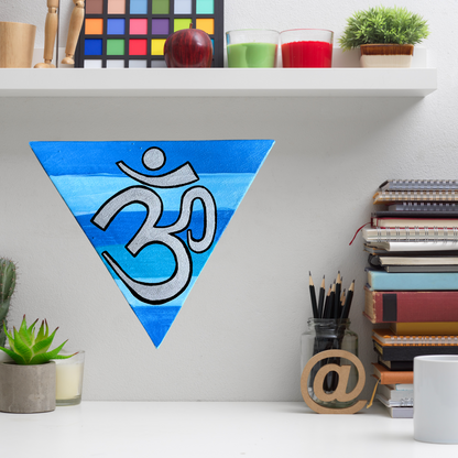 Blue Rainbow Triangle with Silver OM - Arjuna Rigby Art and Lifestyle Store