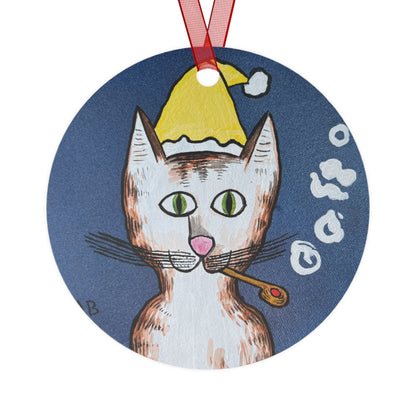 Gentleman's Cat metal ornament