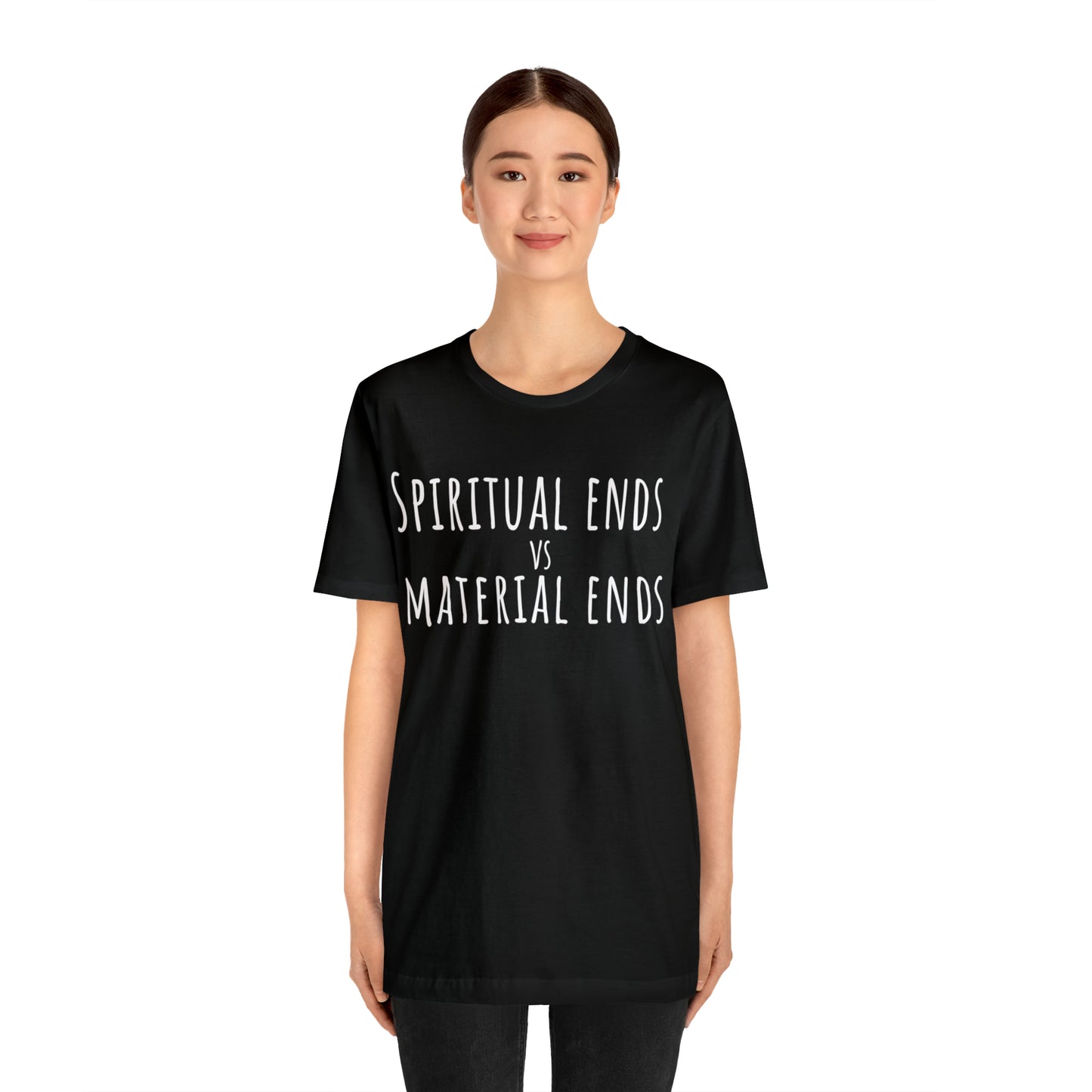 Spiritual Ends vs Material Ends T-Shirt - Arjuna Rigby Art and Lifestyle Store