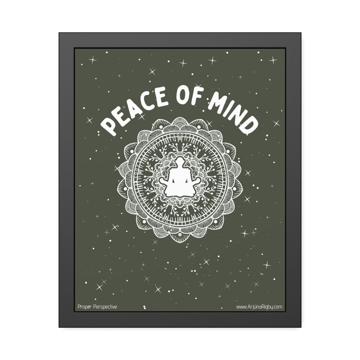Peace of Mind Framed Fine Art Poster green background