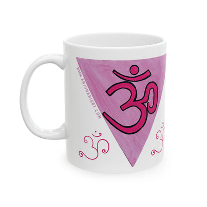 Pink Triangle OM Mug - Arjuna Rigby Art and Lifestyle Store