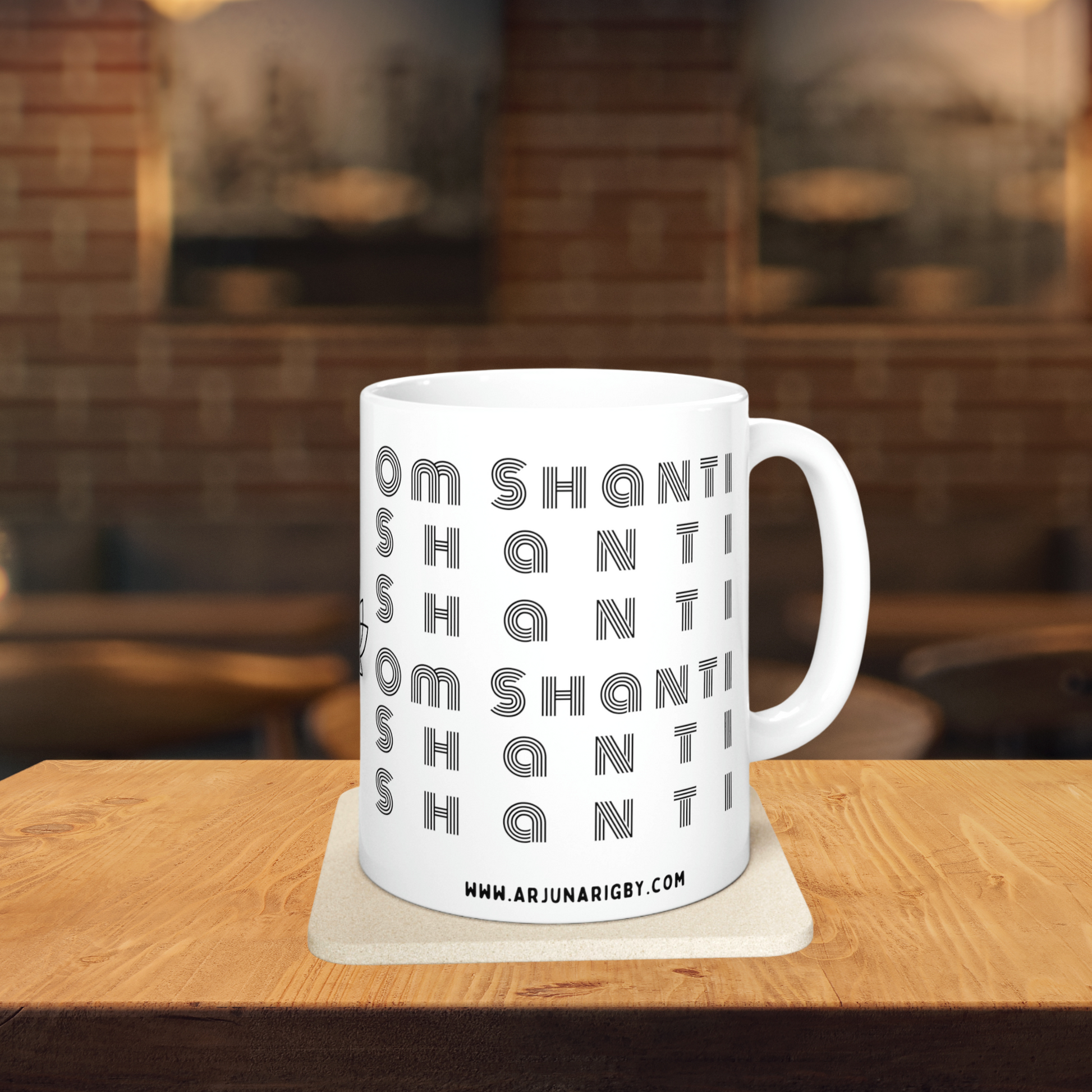 Om Shanti Shanti Shanti - Mug - Arjuna Rigby Art and Lifestyle Store