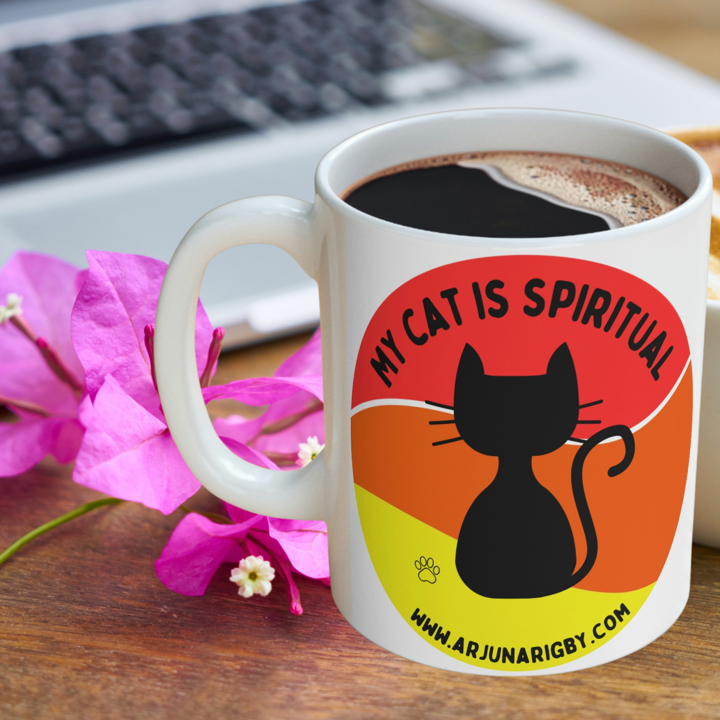 My Cat is Spiritual - Mug - Arjuna Rigby Art and Lifestyle Store