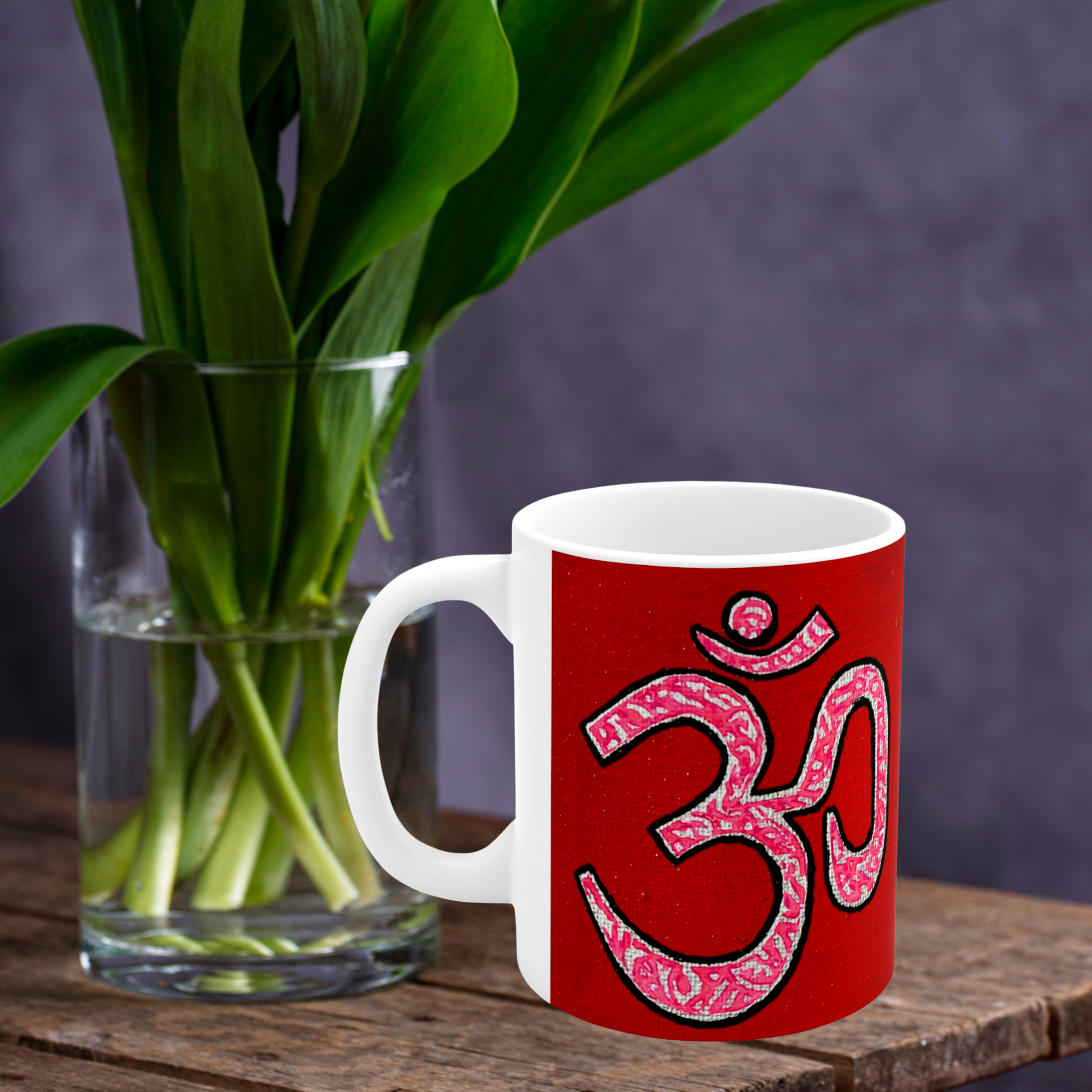 Pink & Silver OM - Mug - Arjuna Rigby Art and Lifestyle Store