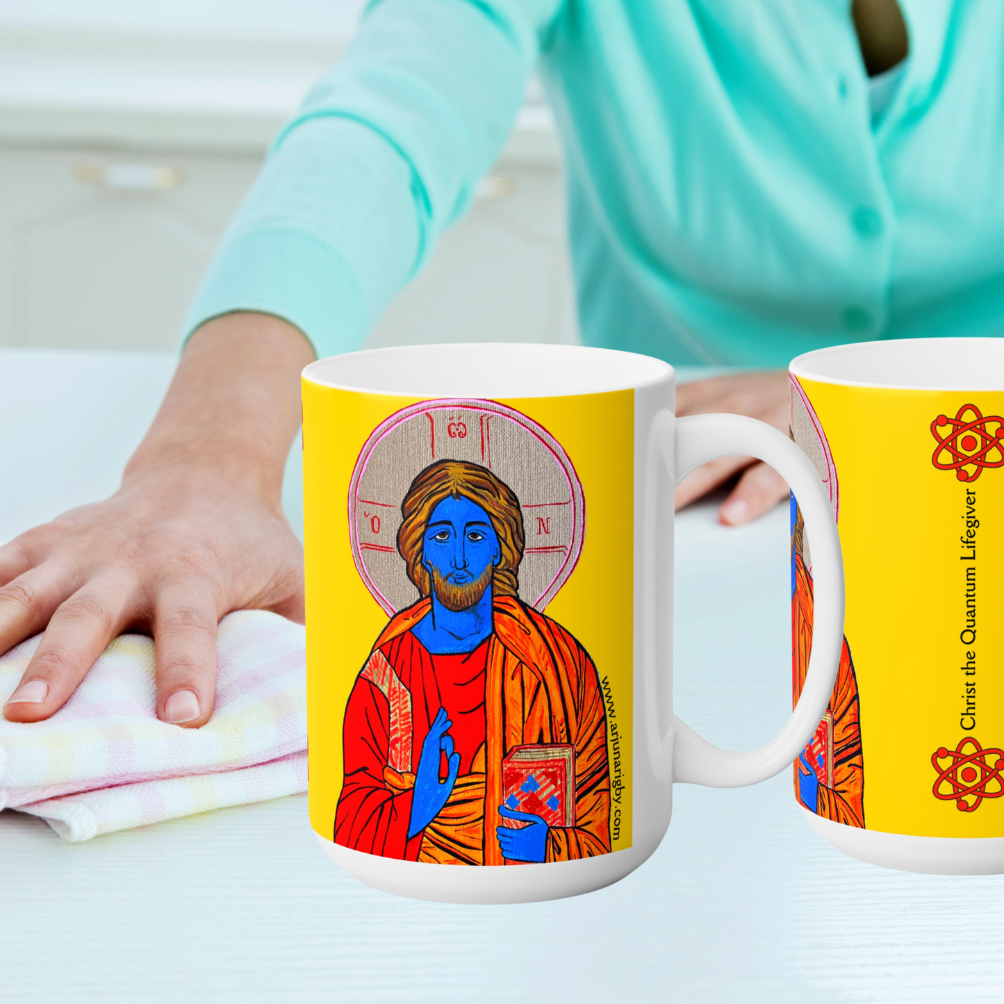 Christ the Quantum Lifegiver Jumbo Size Mug - Arjuna Rigby Art and Lifestyle Store