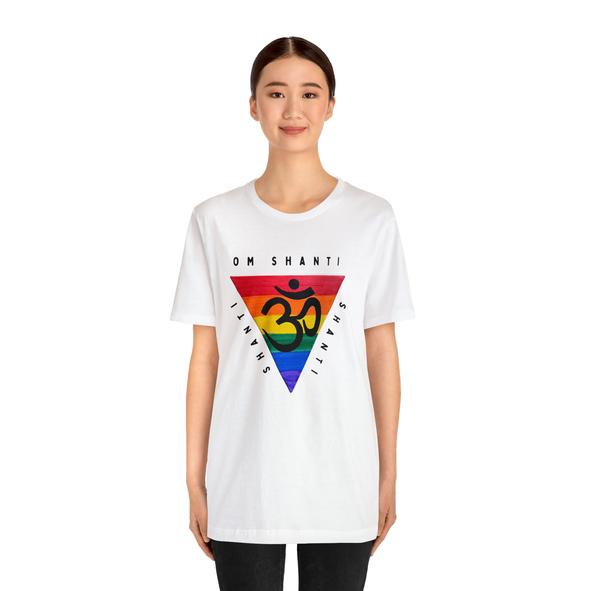 Rainbow Triangle OM T-Shirt - Arjuna Rigby Art and Lifestyle Store