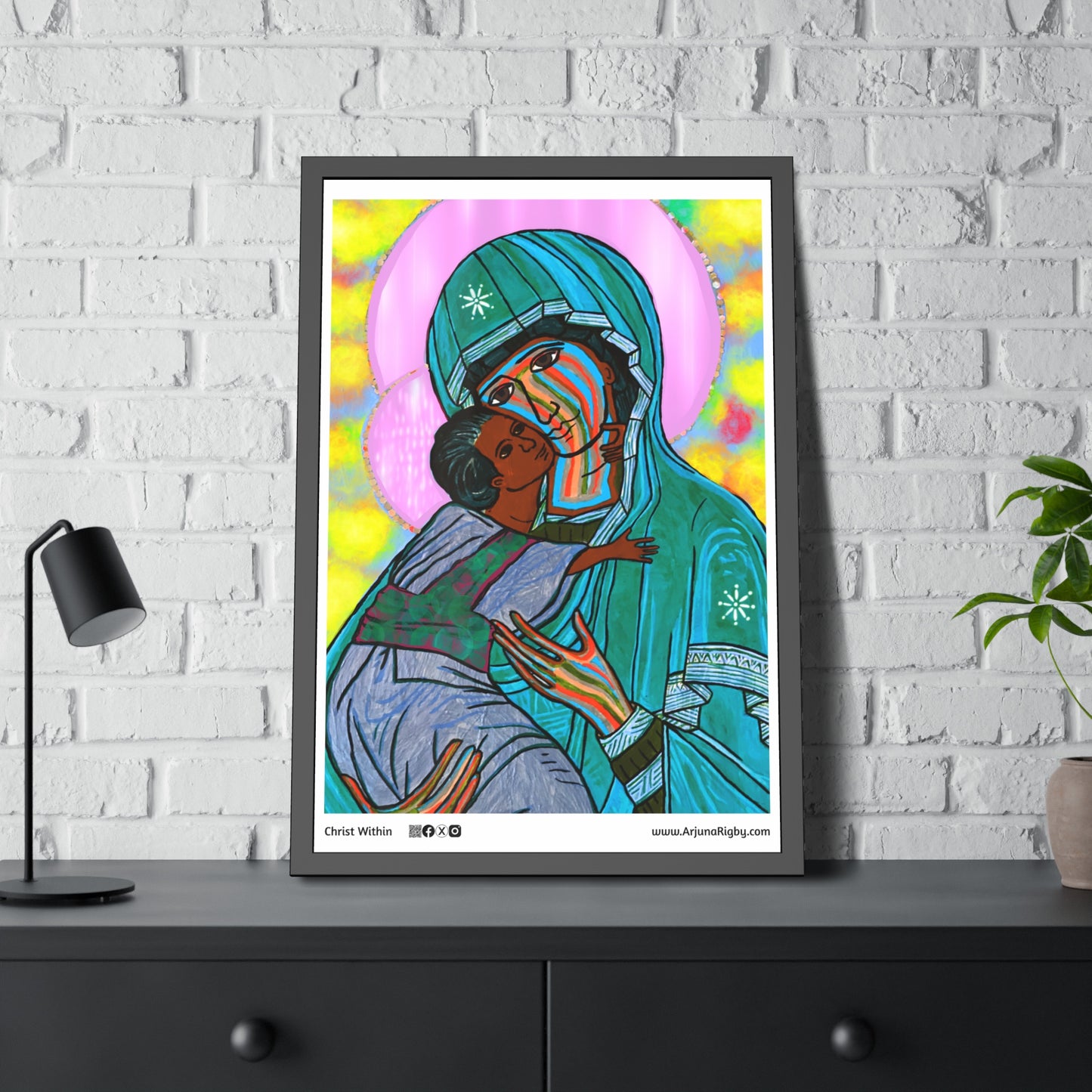 Christ Within Turquoise Framed Fine Art Posters