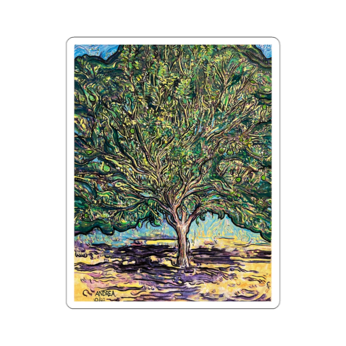 The Pear Tree II Sticker - Arjuna Rigby Art and Lifestyle Store